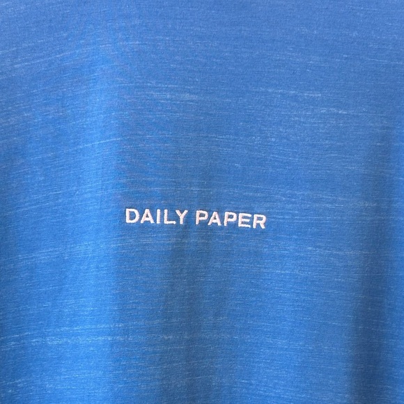 Daily Paper “Nairo” Long Sleeve Shirt Blue With Lt Blue Subtle Stripes Large EUC - Picture 5 of 11